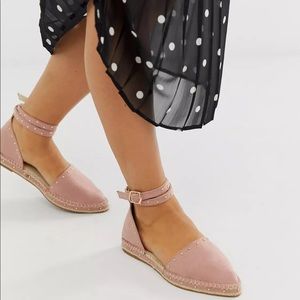 ASOS Pink Studded Espadrilles - wide fit